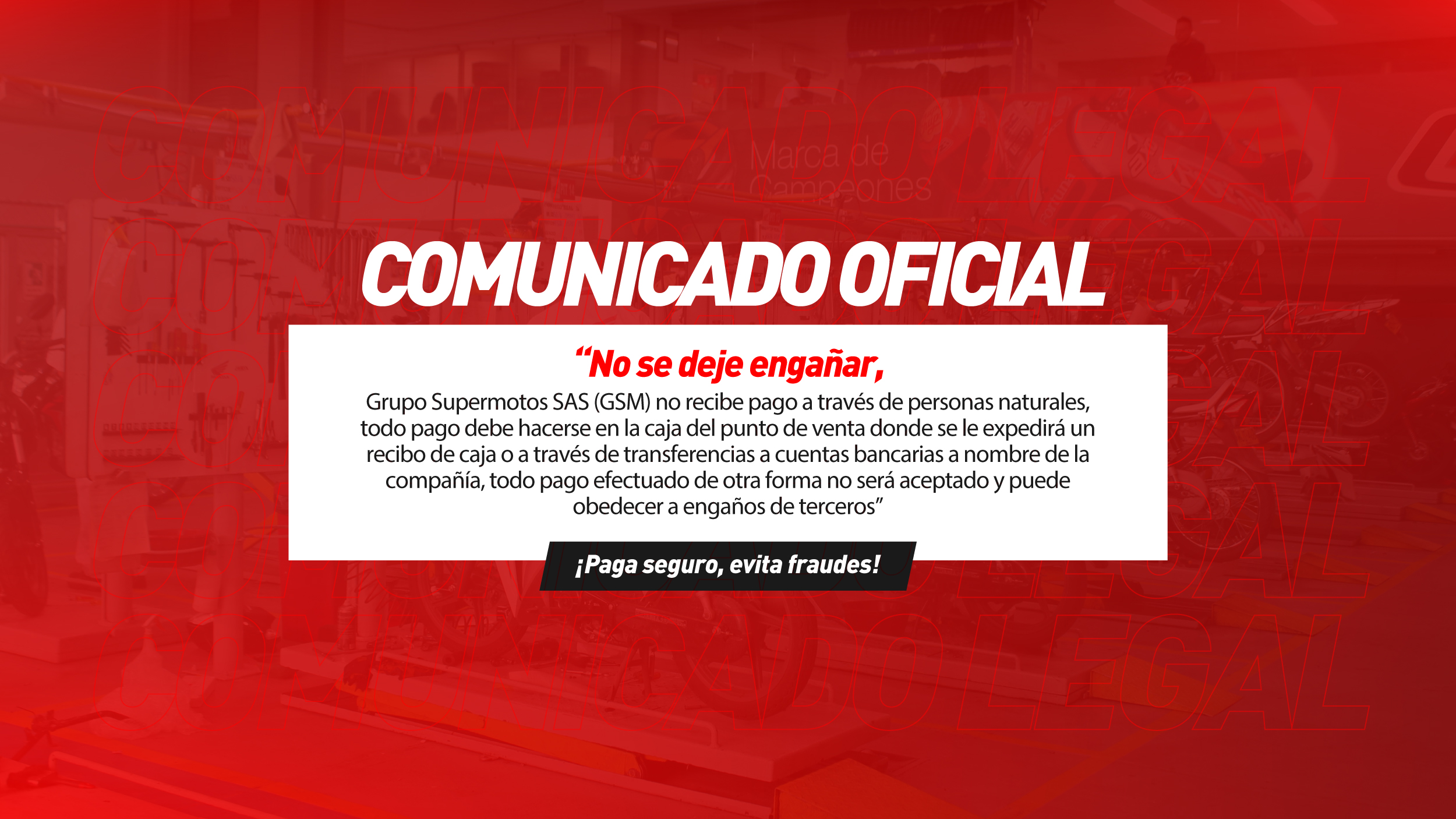 Comunicado Oficial Honda Supermotos